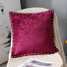 Luxurious  Shiny  Chenille  Velvet  Cushion Cover With Rivet For Bedroom Living Room Wholesale